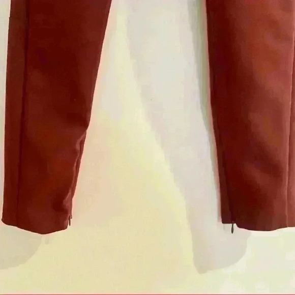 MANGO Burgundy Skinny Pants w/ Stitching and Zip Ankle Detailing - Picture 16 of 16
